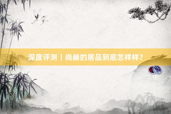深度评测｜尚赫的居品到底怎样样？